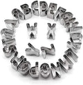 26-piece stainless steel alphabet cookie cutter set A–Z