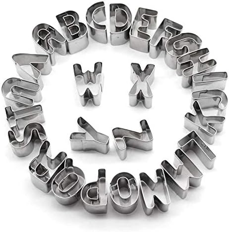26-piece stainless steel alphabet cookie cutter set A–Z