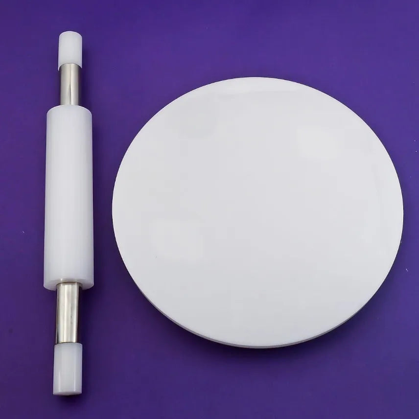 Acrylic Rolling Pin & Non-Slip Rolling Board Set – Clear Dough Rolling Board for Fondant, Cookies & Baking