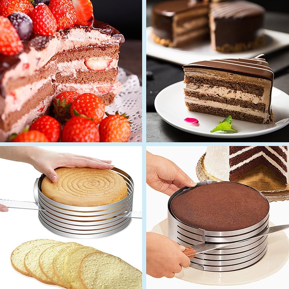 Adjustable mousse steel cake ring for cake, desserts and pastry preparation