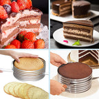 Adjustable mousse steel cake ring for cake, desserts and pastry preparation