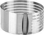 Adjustable stainless steel cake leveler layer slicer ring 16-20cm