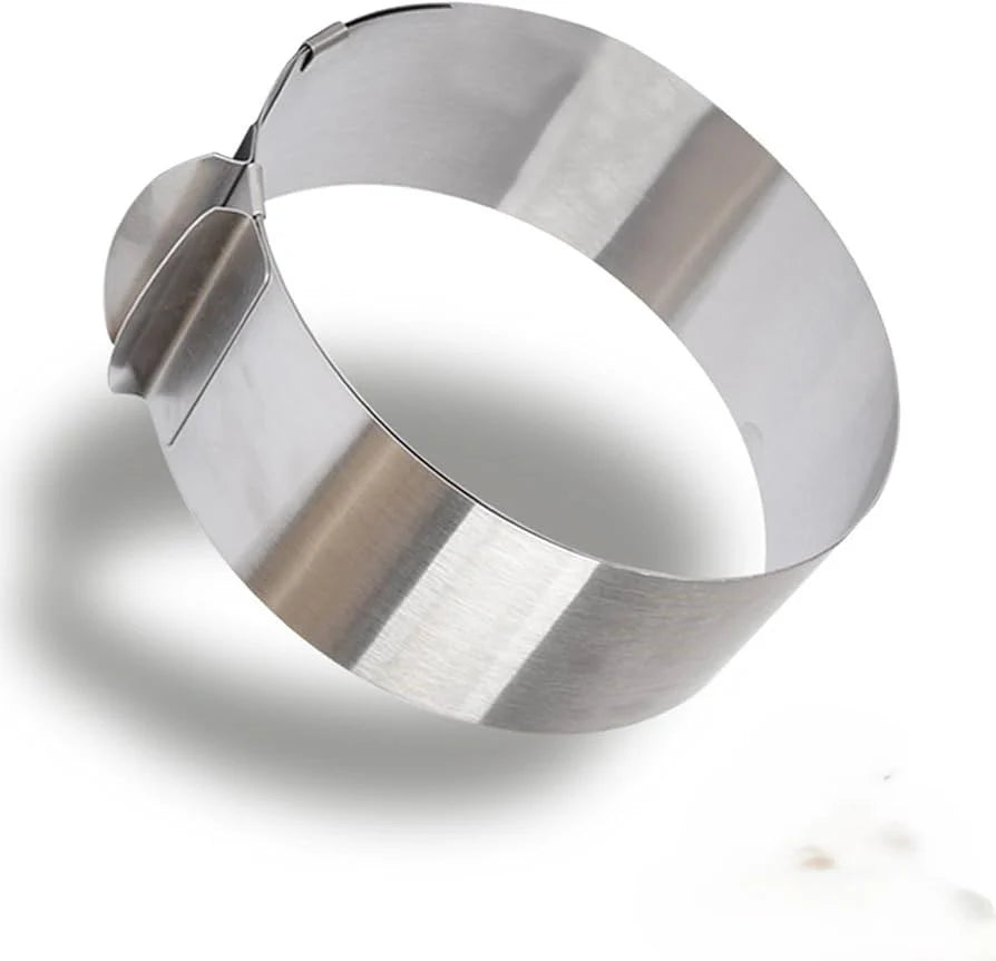 Adjustable stainless steel mousse cake ring 16–30cm for baking