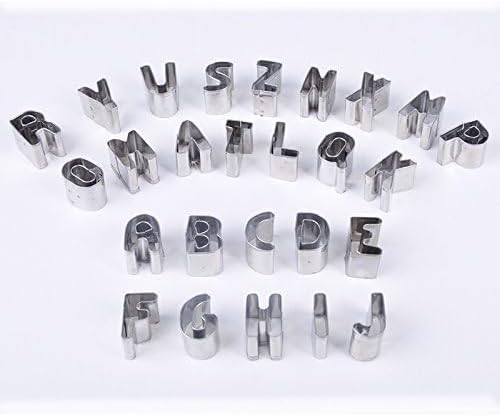 Alphabet cookie cutter set with all A–Z letter cutters