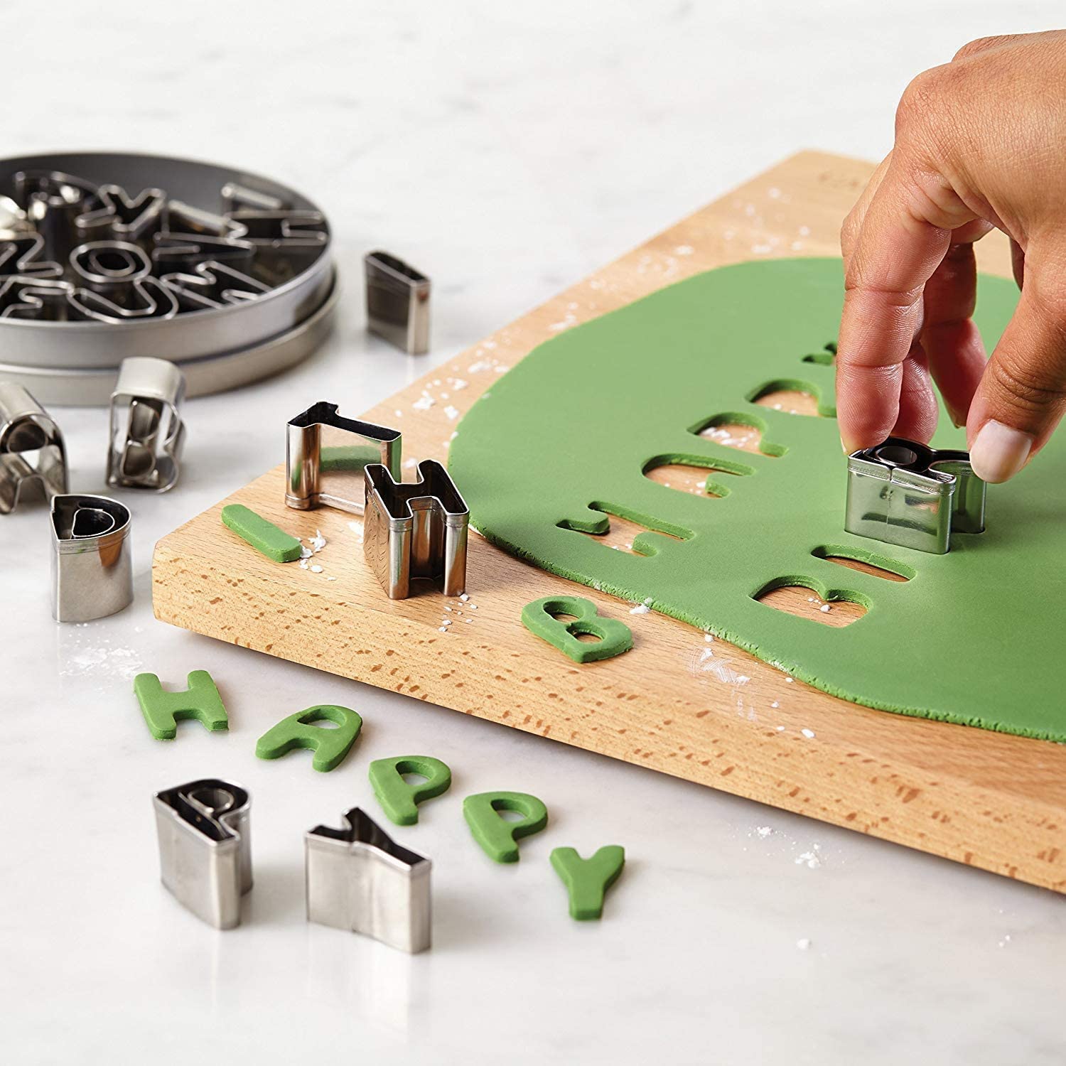 Alphabet fondant cutters for cake decorating