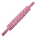 Fondant embosser rolling pin with textured pattern for cake decorating