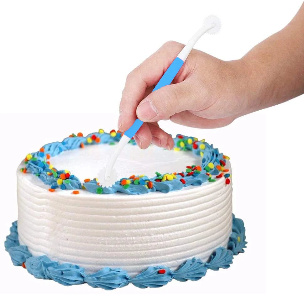 Fondant embossing and scribing tools for cake decorating