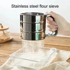 Large fine mesh flour sifter for baking ingredients