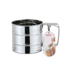 Large stainless steel flour sifter for baking