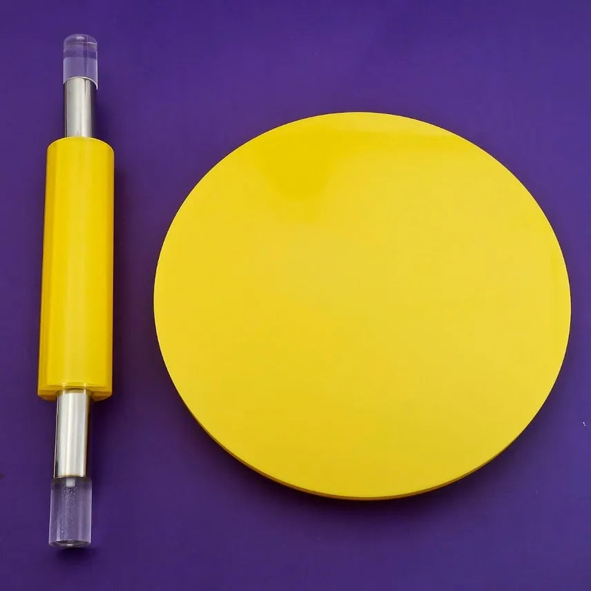 Acrylic Rolling Pin & Non-Slip Rolling Board Set – Clear Dough Rolling Board for Fondant, Cookies & Baking