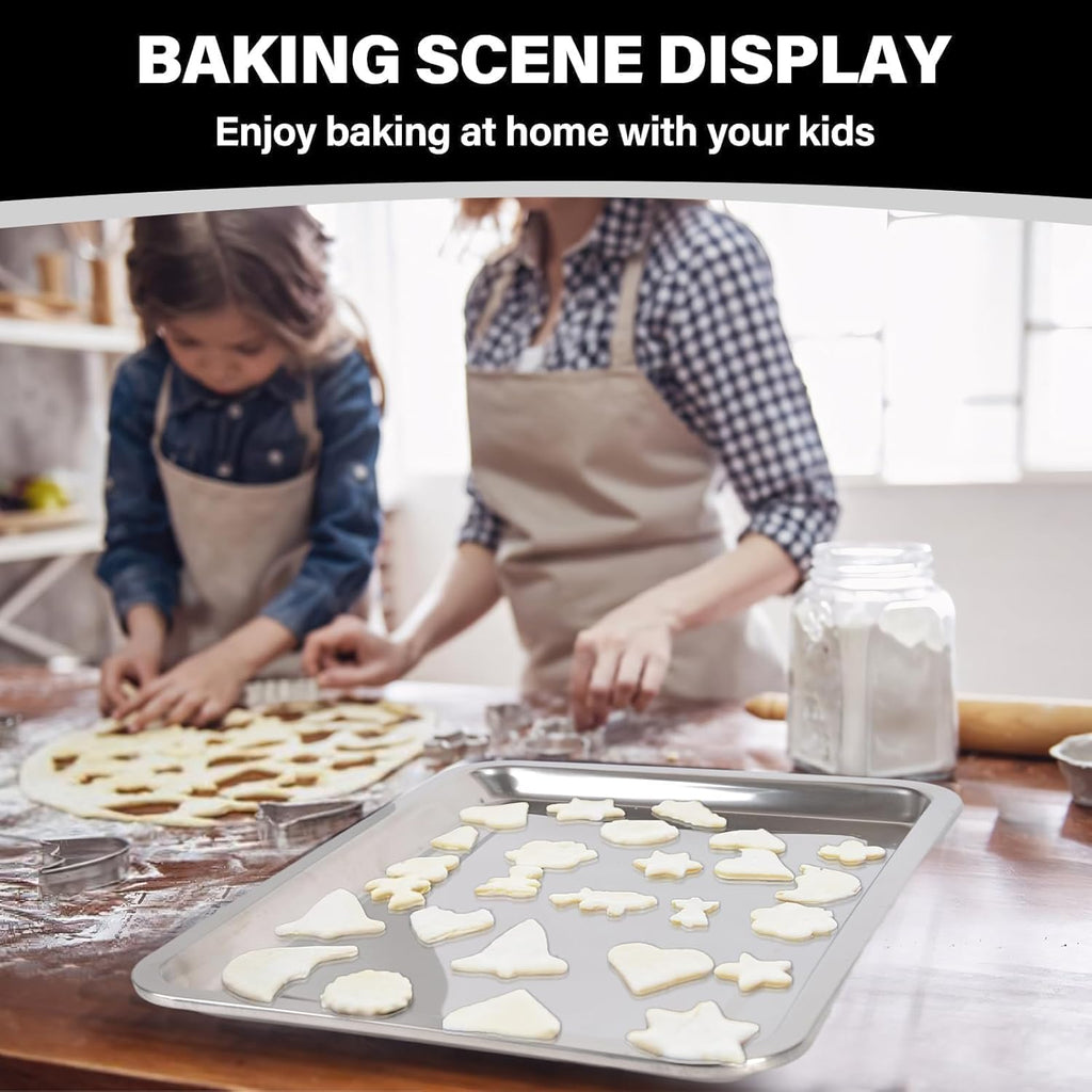 Non-Stick Baking Sheet / Cookie Tray – Rectangle Baking Pan for Cookies, Pizza & Roasting