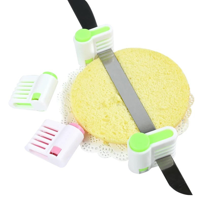Plastic cake leveler for uniform cake slicing