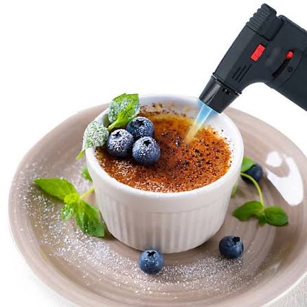 Refillable butane kitchen torch with safety lock