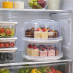 Reusable round cake storage container with secure lid