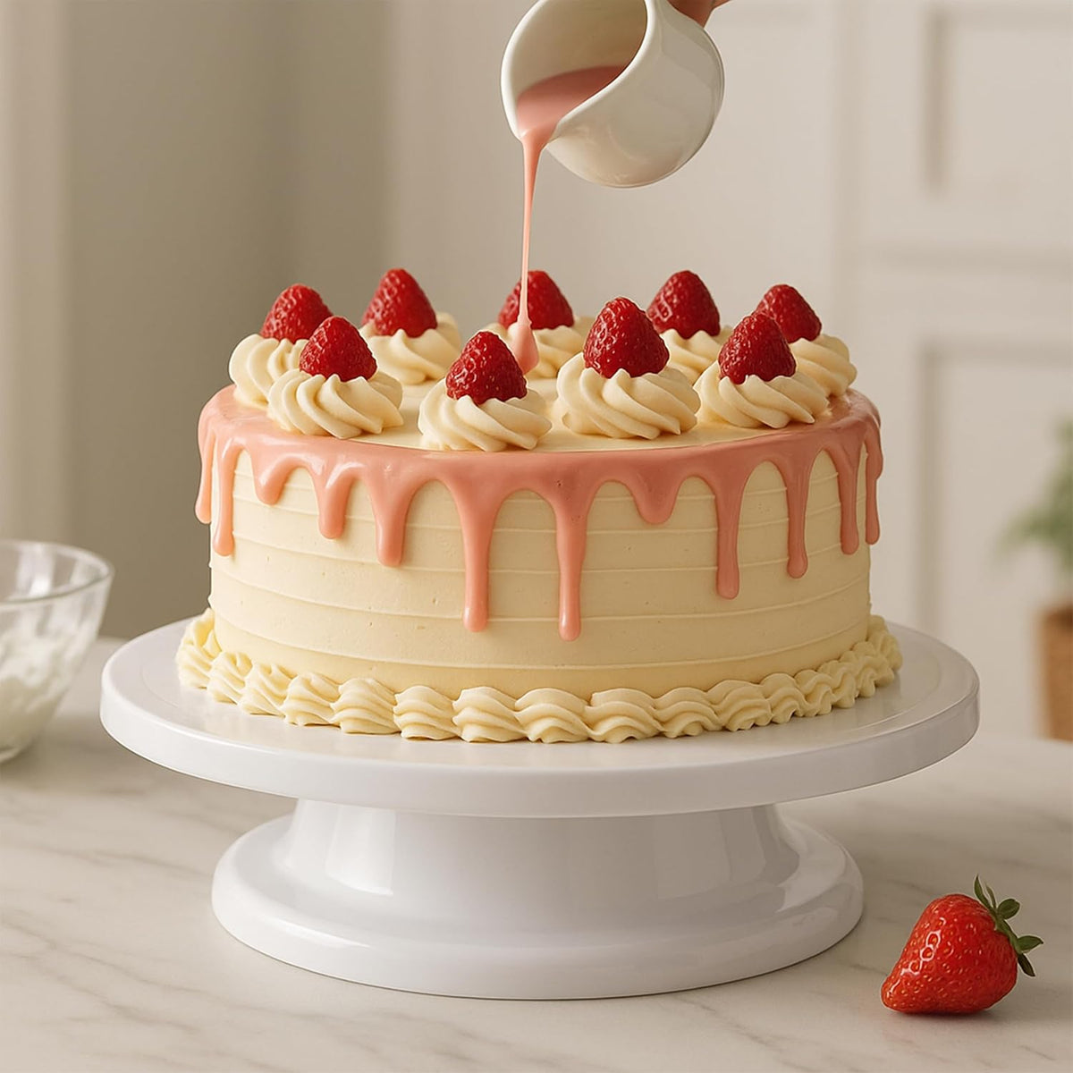 Rotating cake stand for cake photography and presentation