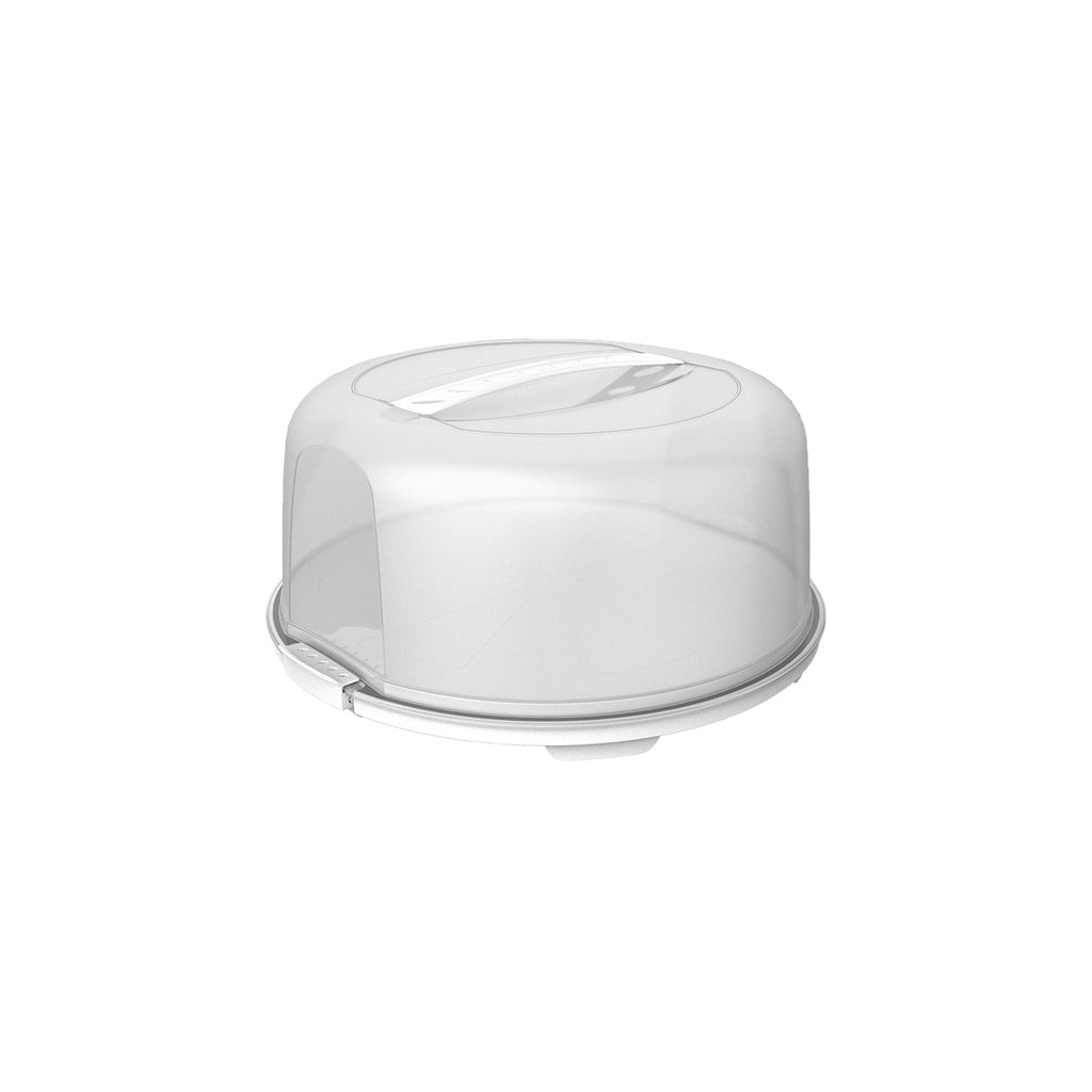 Round cake storage box with removable dome lid
