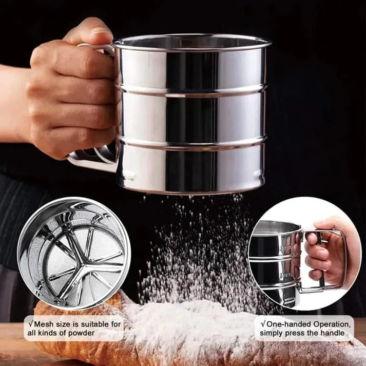 Fine mesh stainless steel baking sifter