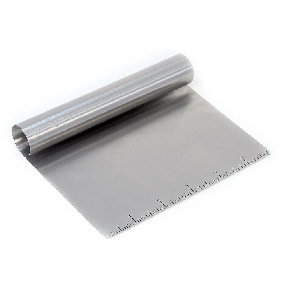 Stainless steel dough scraper for bread and pastry baking