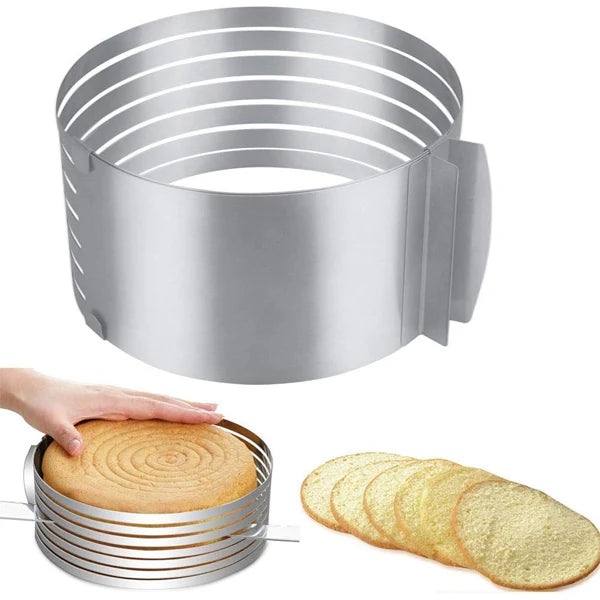Stainless steel cake slicer for creating even layered cakes