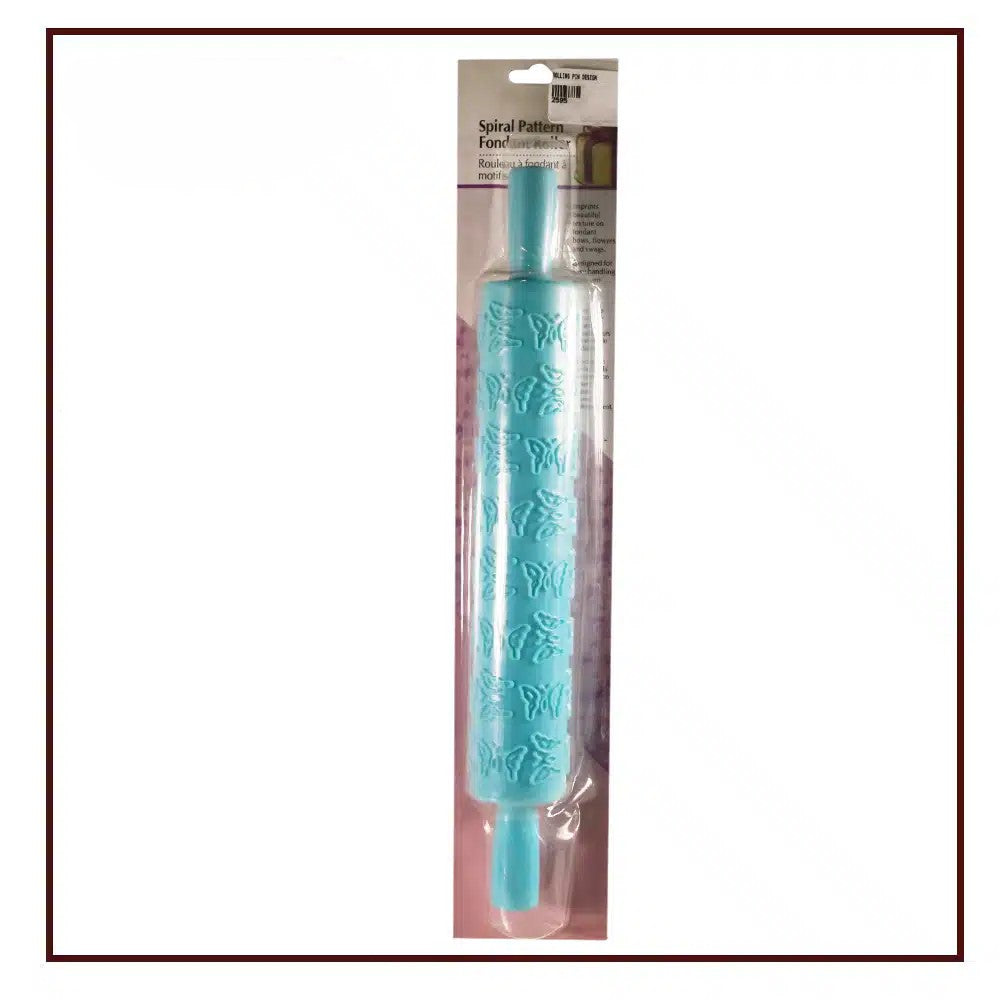 Textured fondant rolling pin with continuous decorative pattern